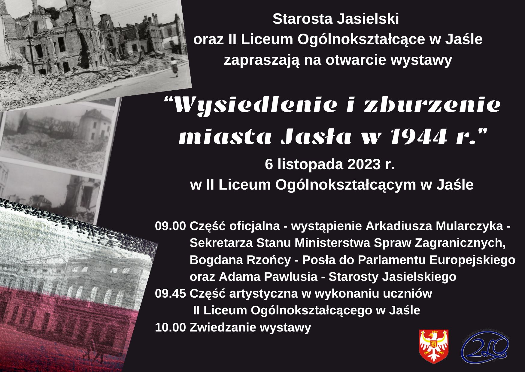 Otwarcie wystawy „Wysiedlenie i zburzenie miasta Jasła w 1944 r.” w II Liceum Ogólnokształcącym w Jaśle