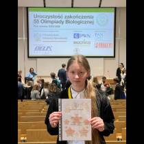Kolejny sukces w Olimpiadzie Biologicznej -  Małgorzata Ziaja finalistką etapu centralnego 55 edycji olimpiady !!! 